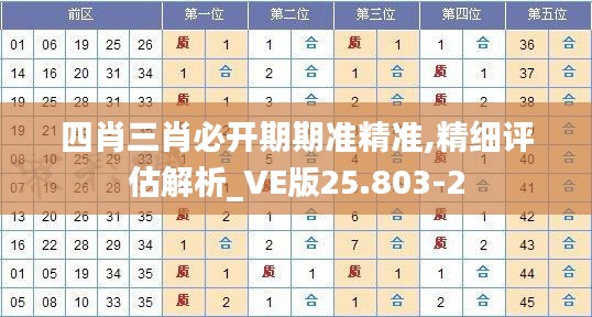 四肖三肖必開(kāi)期期準(zhǔn)精準(zhǔn),精細(xì)評(píng)估解析_VE版25.803-2