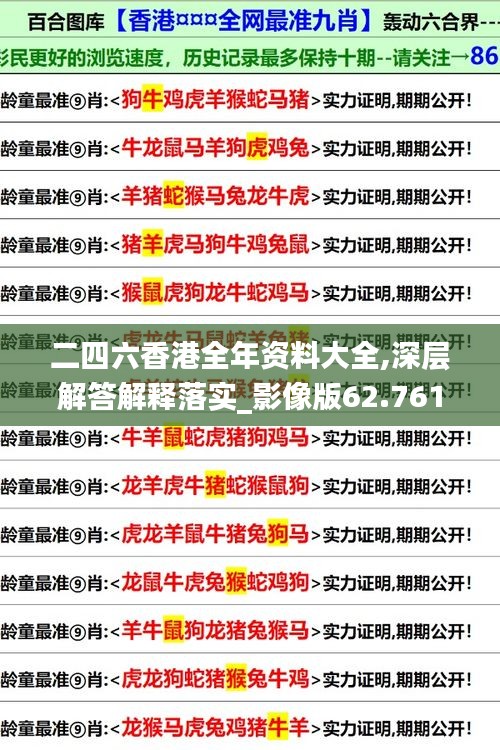 二四六香港全年資料大全,深層解答解釋落實(shí)_影像版62.761-5