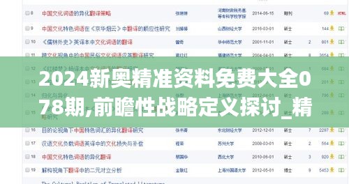 2024新奧精準(zhǔn)資料免費(fèi)大全078期,前瞻性戰(zhàn)略定義探討_精英版34.232-8