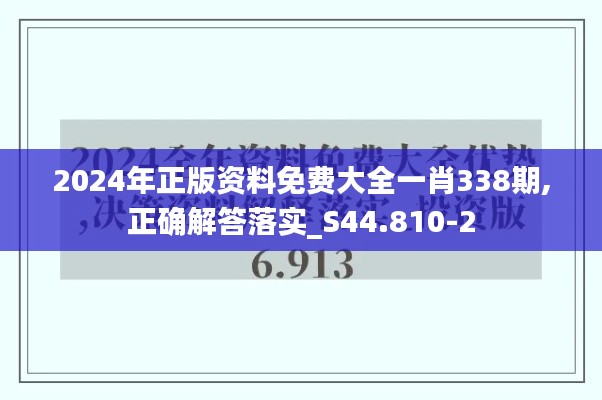 2024年正版資料免費大全一肖338期,正確解答落實_S44.810-2