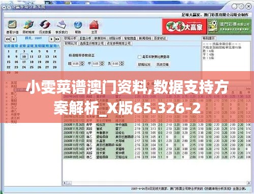 小雯菜譜澳門資料,數(shù)據(jù)支持方案解析_X版65.326-2