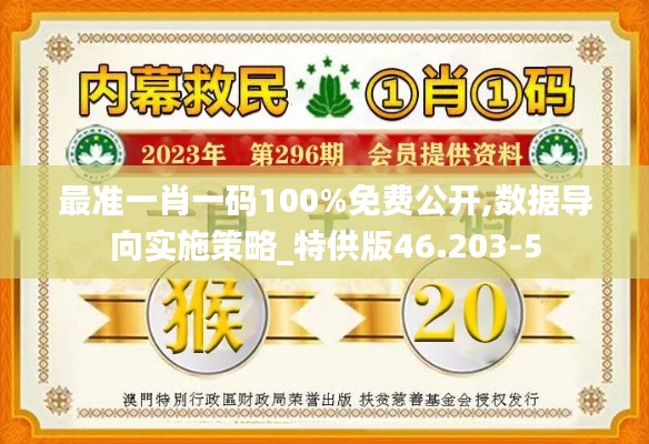 最準(zhǔn)一肖一碼100%免費(fèi)公開(kāi),數(shù)據(jù)導(dǎo)向?qū)嵤┎呗訽特供版46.203-5