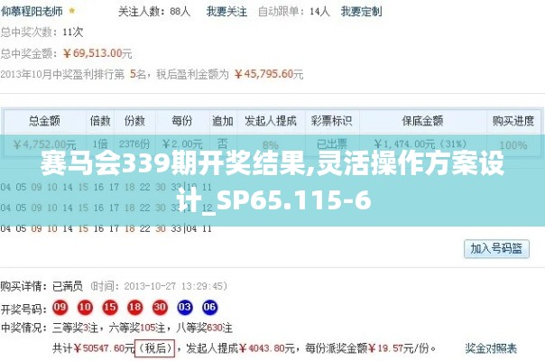 賽馬會(huì)339期開獎(jiǎng)結(jié)果,靈活操作方案設(shè)計(jì)_SP65.115-6