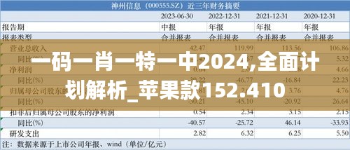 一碼一肖一特一中2024,全面計劃解析_蘋果款152.410