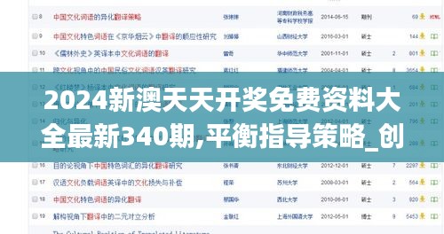 2024新澳天天開(kāi)獎(jiǎng)免費(fèi)資料大全最新340期,平衡指導(dǎo)策略_創(chuàng)新版73.926-7
