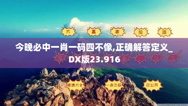 今晚必中一肖一碼四不像,正確解答定義_DX版23.916