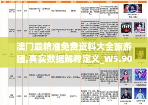 澳門最精準免費資料大全旅游團,真實數據解釋定義_W5.905