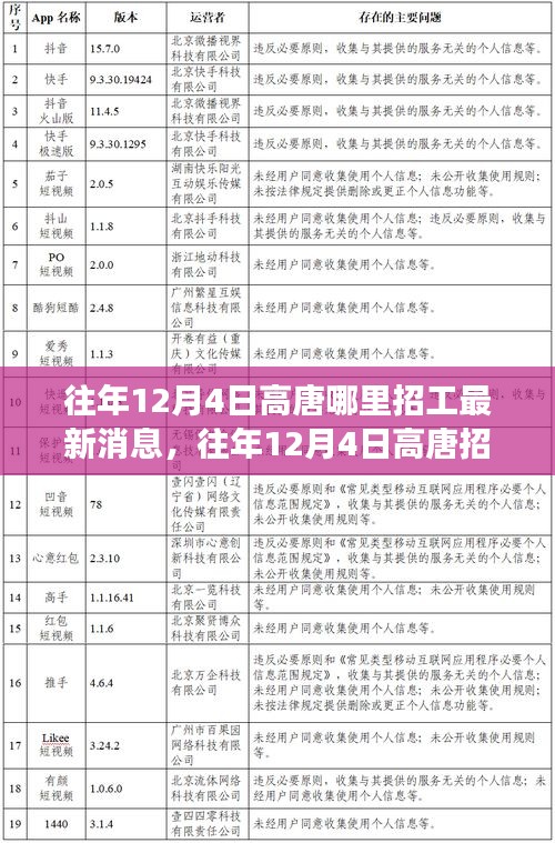 揭秘往年12月4日高唐招工最新動(dòng)態(tài)，全面解讀與求職平臺(tái)探尋指南