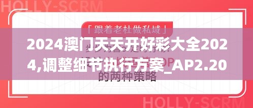 2024澳門天天開好彩大全2024,調整細節(jié)執(zhí)行方案_AP2.207