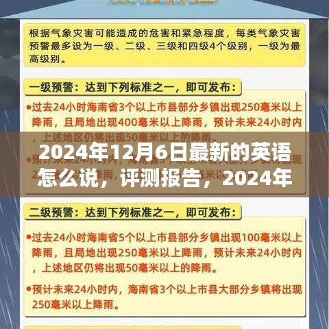 2024年12月6日最新英語表達，翻譯產(chǎn)品深度分析與全面介紹評測報告
