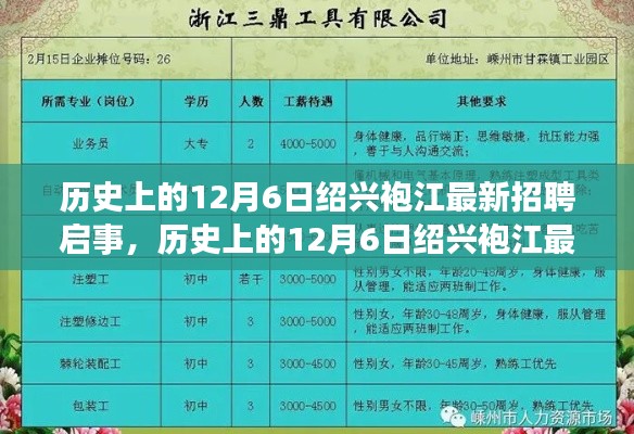 歷史上的12月6日紹興袍江最新招聘啟事，深度評(píng)測(cè)與詳細(xì)介紹