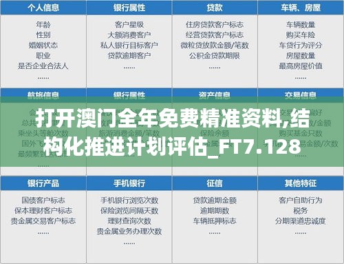 打開澳門全年免費精準資料,結構化推進計劃評估_FT7.128