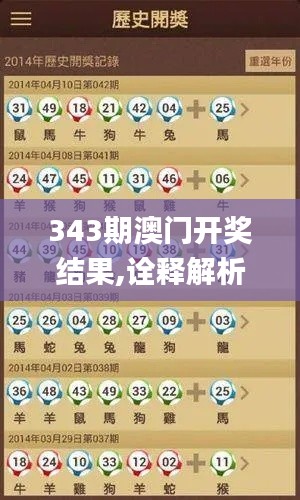 343期澳門開獎(jiǎng)結(jié)果,詮釋解析落實(shí)_領(lǐng)航款8.280