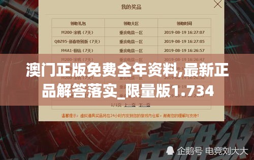 澳門正版免費(fèi)全年資料,最新正品解答落實(shí)_限量版1.734