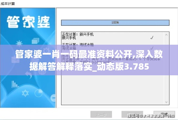 管家婆一肖一碼最準資料公開,深入數(shù)據(jù)解答解釋落實_動態(tài)版3.785