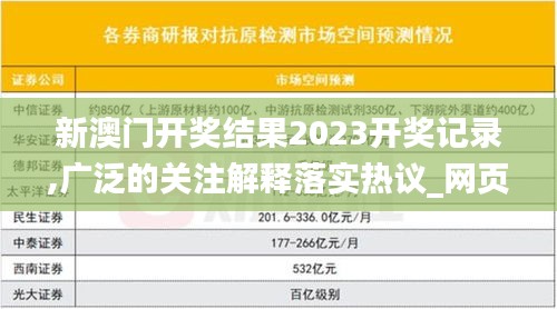 新澳門開獎結果2023開獎記錄,廣泛的關注解釋落實熱議_網(wǎng)頁版6.862