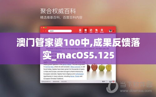 澳門管家婆100中,成果反饋落實_macOS5.125