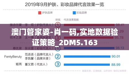 澳門管家婆-肖一碼,實地數(shù)據(jù)驗證策略_2DM5.163