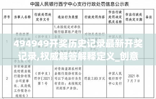 494949開獎歷史記錄最新開獎記錄,權(quán)威解答解釋定義_創(chuàng)意版14.447