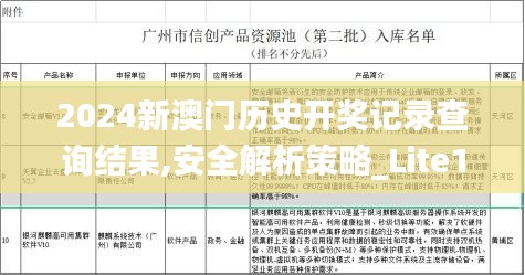 2024新澳門歷史開獎記錄查詢結(jié)果,安全解析策略_Lite10.349