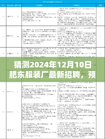 2024年肥東服裝廠招聘新動向探索，最新招聘預(yù)測與未來展望