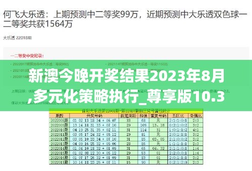 新澳今晚開獎結(jié)果2023年8月,多元化策略執(zhí)行_尊享版10.321