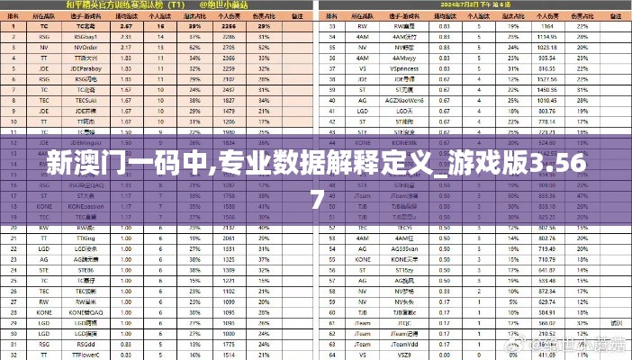 新澳門一碼中,專業(yè)數(shù)據(jù)解釋定義_游戲版3.567