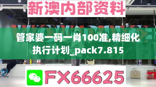 管家婆一碼一肖100準(zhǔn),精細(xì)化執(zhí)行計(jì)劃_pack7.815