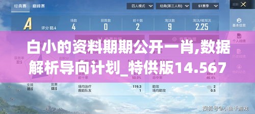白小的資料期期公開(kāi)一肖,數(shù)據(jù)解析導(dǎo)向計(jì)劃_特供版14.567