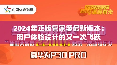 2024年正版管家婆最新版本：用戶體驗設計的又一次飛躍