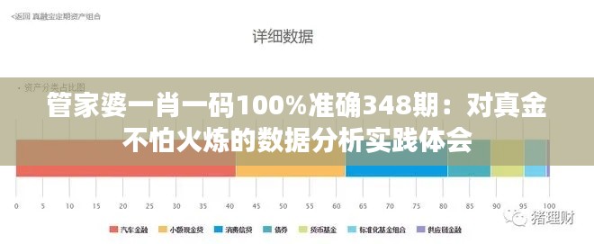 管家婆一肖一碼100%準(zhǔn)確348期：對(duì)真金不怕火煉的數(shù)據(jù)分析實(shí)踐體會(huì)