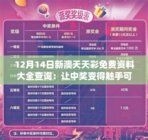 12月14日新澳天天彩免費資料大全查詢：讓中獎變得觸手可及