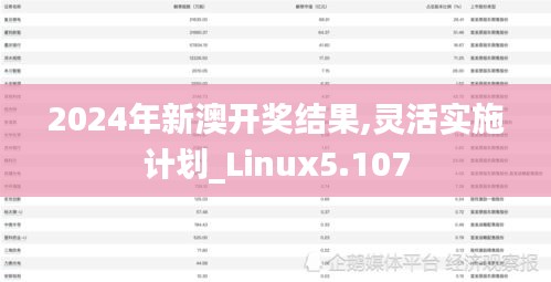 2024年新澳開獎結果,靈活實施計劃_Linux5.107