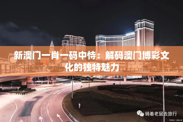 新澳門一肖一碼中恃：解碼澳門博彩文化的獨特魅力