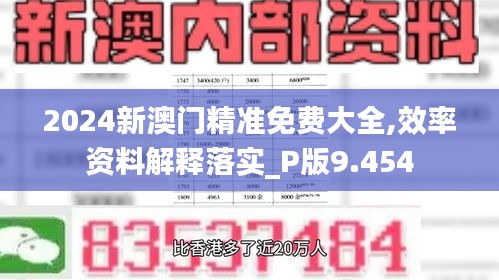 2024新澳門精準(zhǔn)免費大全,效率資料解釋落實_P版9.454