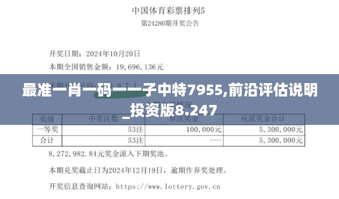 最準(zhǔn)一肖一碼一一子中特7955,前沿評(píng)估說(shuō)明_投資版8.247