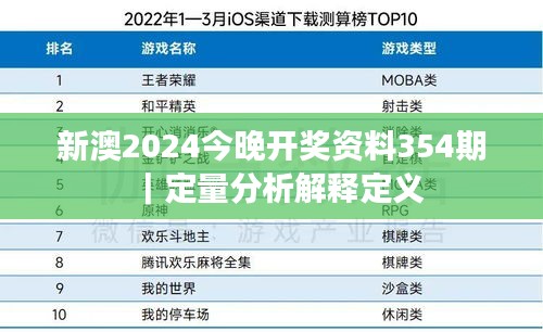 新澳2024今晚開獎資料354期｜定量分析解釋定義