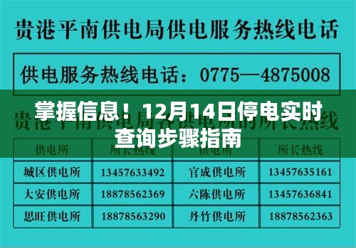 掌握信息！停電實時查詢步驟指南（12月14日版）