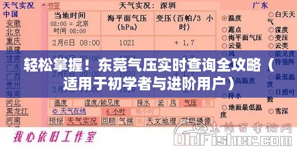 東莞氣壓實時查詢?nèi)ヂ?，初學(xué)者與進階用戶必備指南