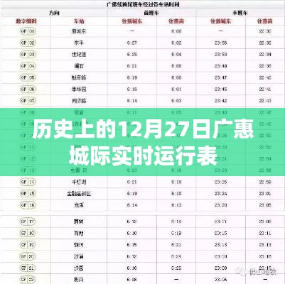 廣惠城際歷史運(yùn)行表，揭秘十二月二十七日當(dāng)日實(shí)況