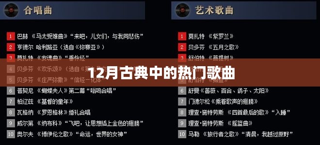 古典熱門歌曲盤點(diǎn)，12月不容錯(cuò)過之選