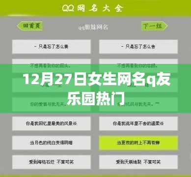 12月27日女生熱門網(wǎng)名揭秘，Q友樂園大受歡迎的選擇