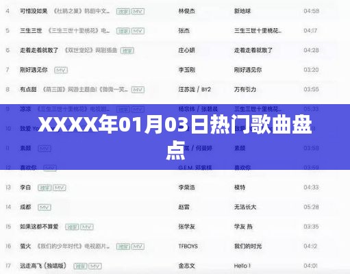 XXXX年1月熱門歌曲大盤點