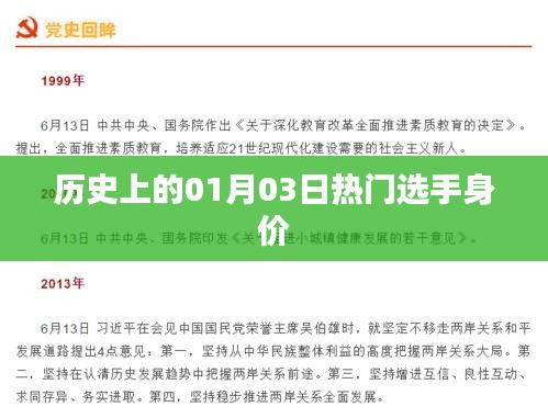 歷史上的熱門選手身價(jià)揭秘，一月三日回望時(shí)刻