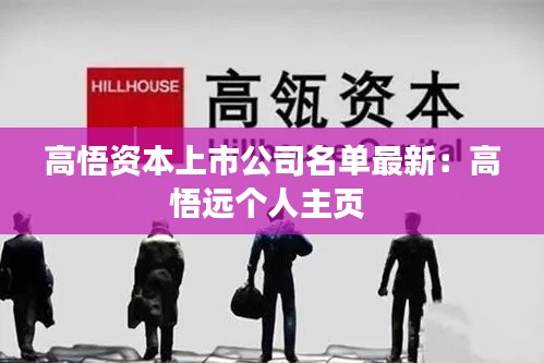 高悟資本上市公司名單最新：高悟遠(yuǎn)個(gè)人主頁(yè) 