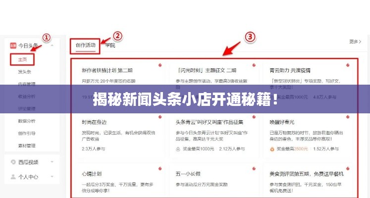 揭秘新聞?lì)^條小店開通秘籍！