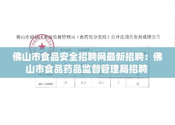 佛山市食品安全招聘網(wǎng)最新招聘：佛山市食品藥品監(jiān)督管理局招聘 