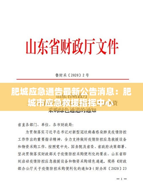 肥城應(yīng)急通告最新公告消息：肥城市應(yīng)急救援指揮中心 