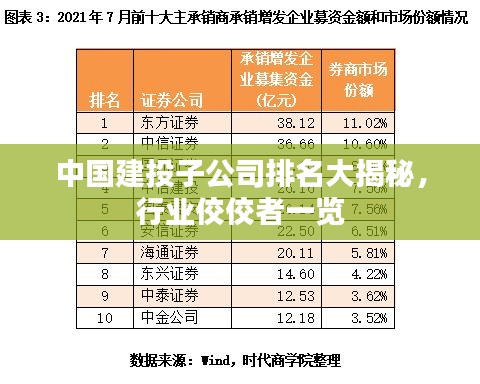 中國建投子公司排名大揭秘，行業(yè)佼佼者一覽