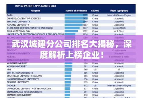 武漢城建分公司排名大揭秘，深度解析上榜企業(yè)！